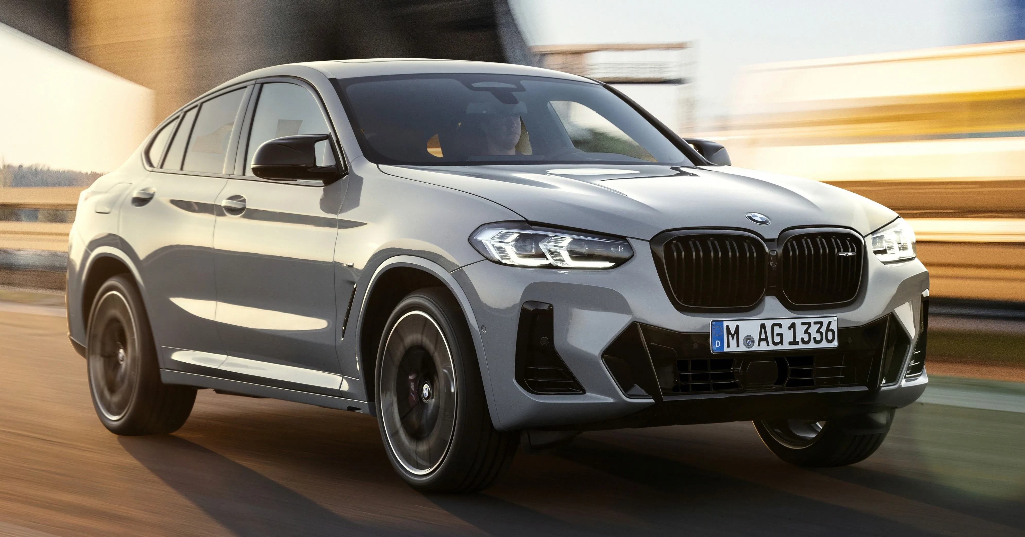 The 2022 BMW X4 photographed on the road during testing.