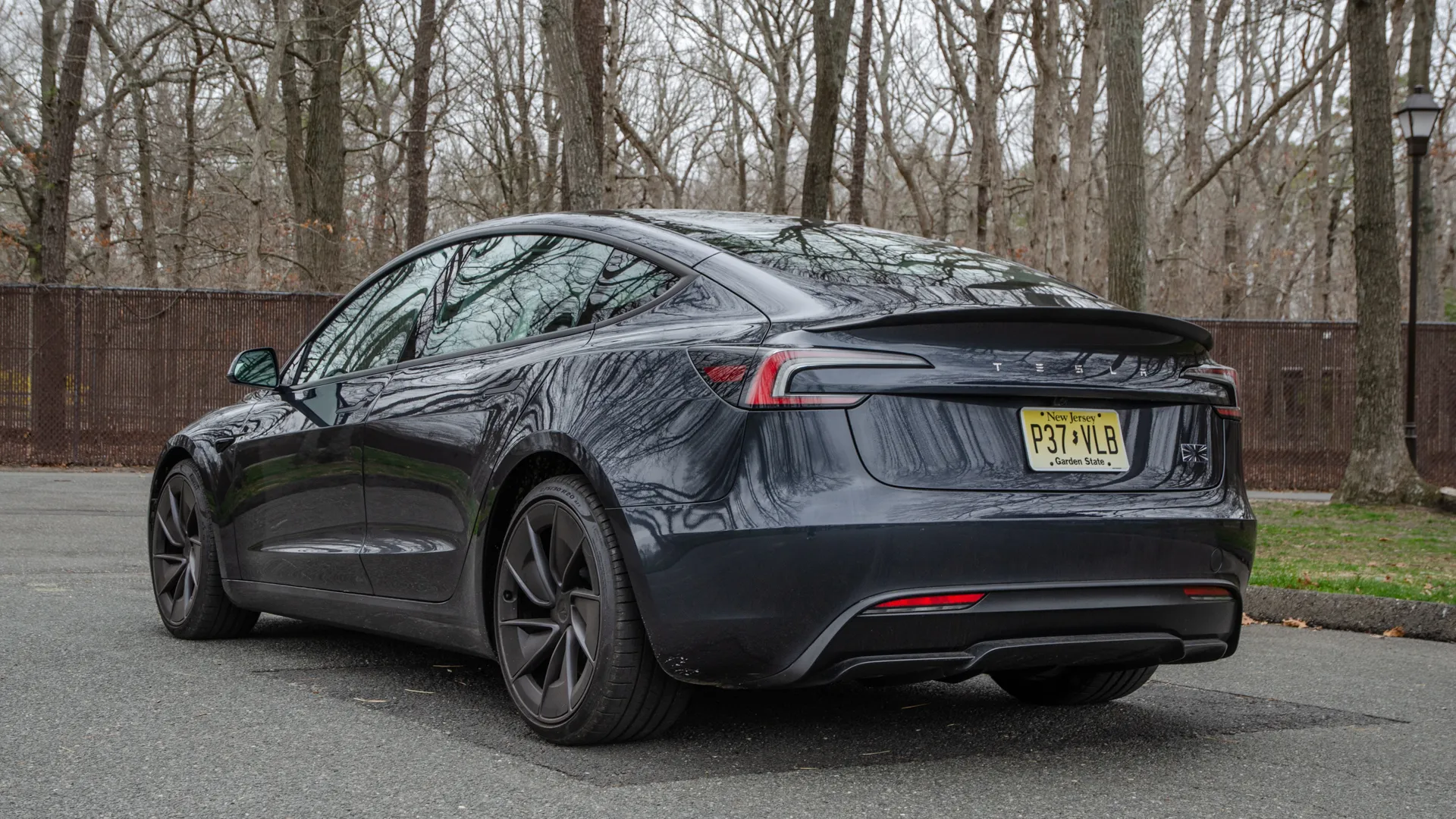 The 2025 Tesla Model 3 Performance in a dynamic driving scene