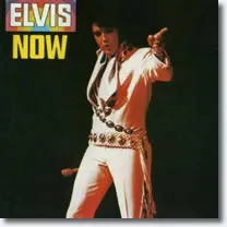 The album cover for Elvis Now, showcasing a thoughtful portrait of Elvis Presley