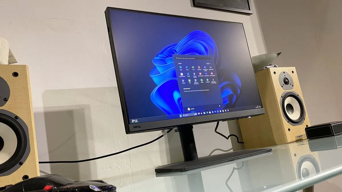 The BenQ SW242Q photo editing monitor displaying a vibrant image, highlighted during our testing process