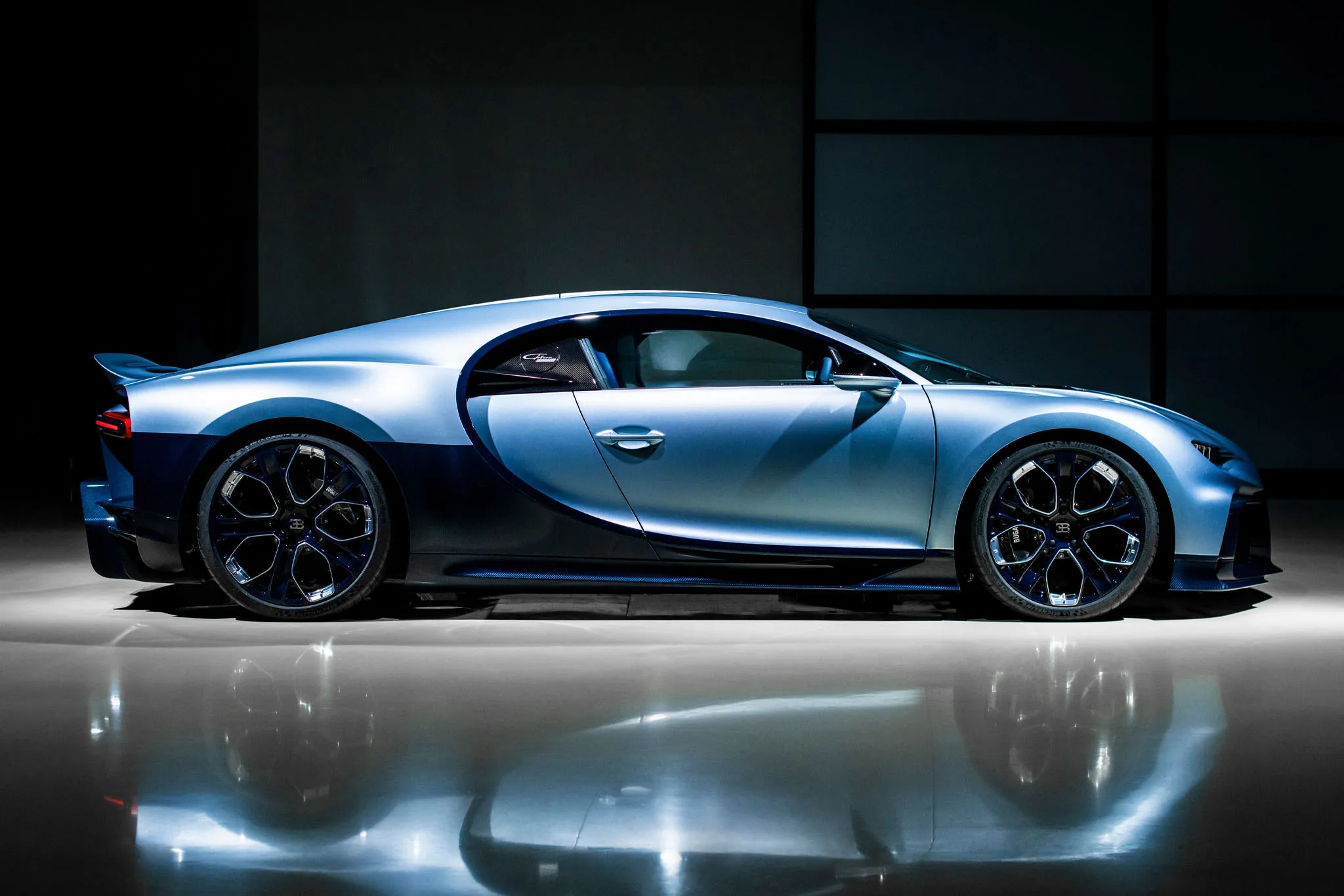 The Bugatti Chiron Profilée's engine bay.