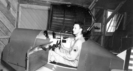 The classic "blue box" Link Trainer.