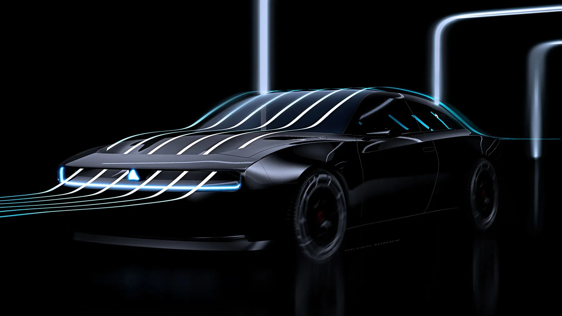 The Daytona SRT Concept features a futuristic interior with a 16-inch digital display.
