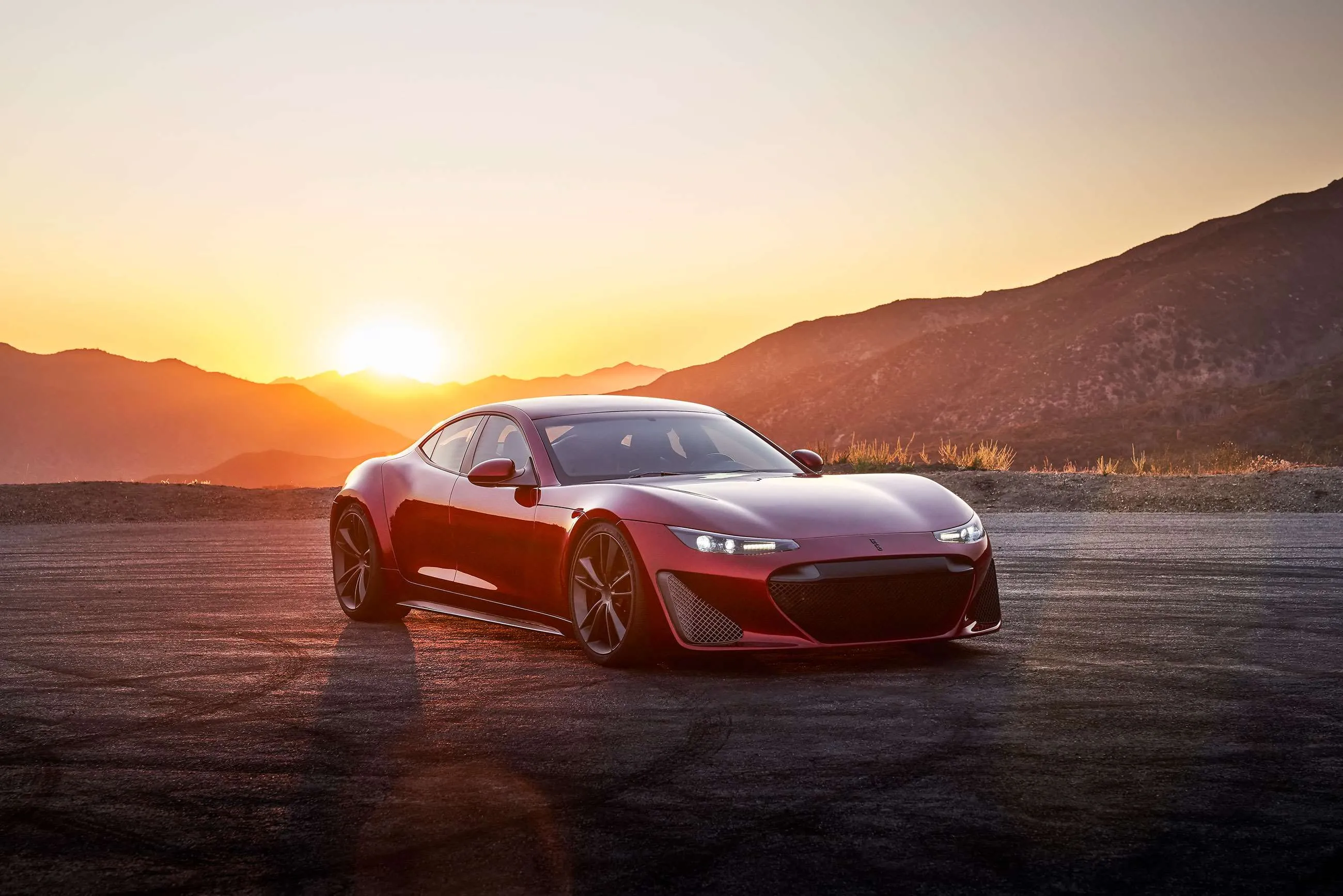 The Drako GTE, a four-seat electric supercar from California, known for its advanced torque vectoring