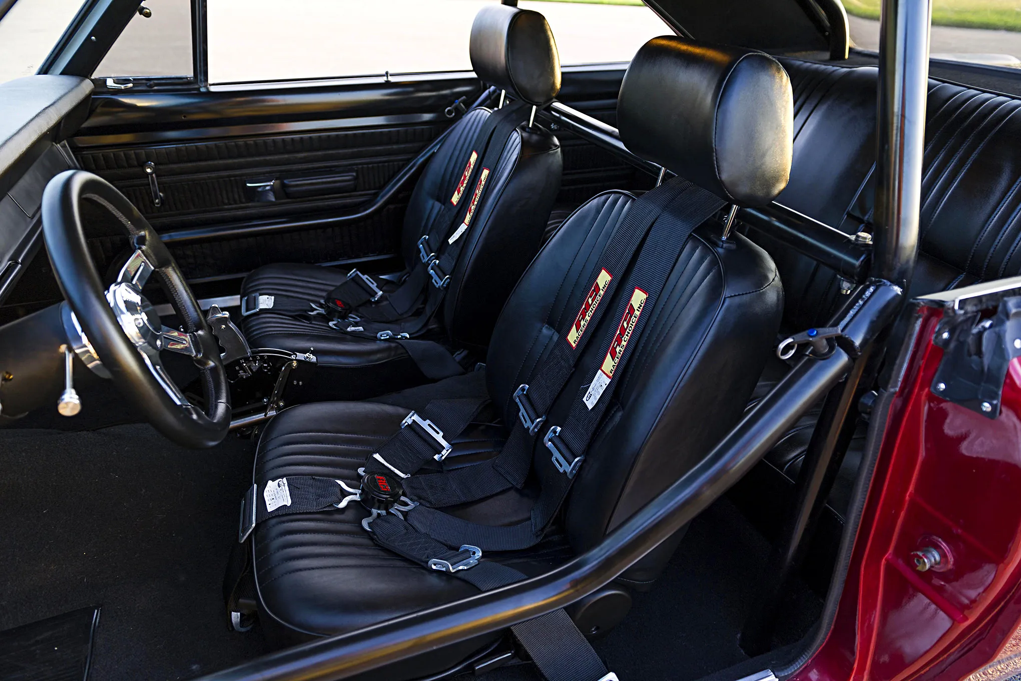 The engine bay showcases the meticulously rebuilt and upgraded 417-cid V-8 small-block Mopar engine.