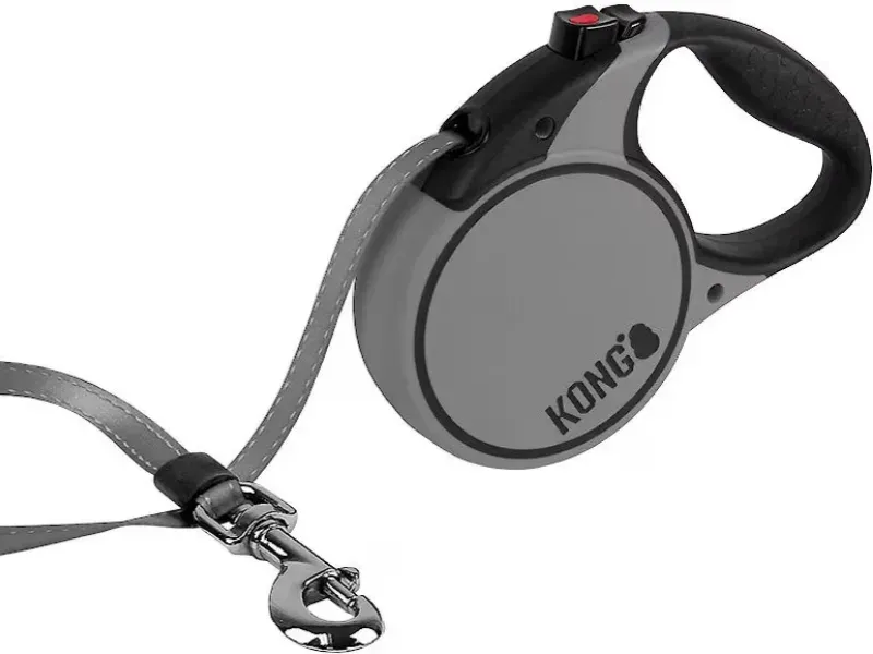 The Kong Terrain Retractable Dog Leash presented in a variety of appealing colors.