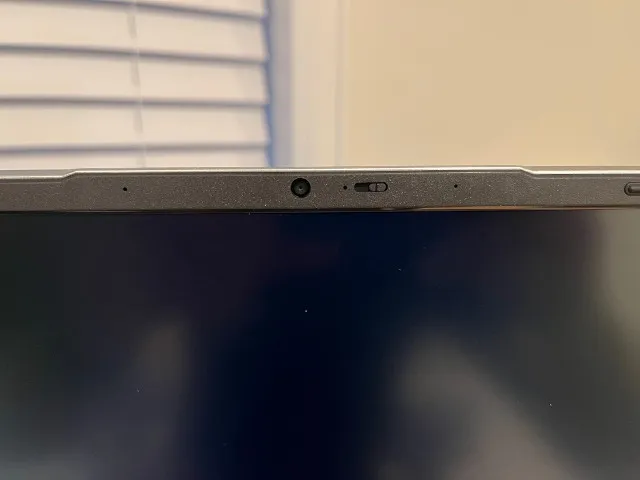 The physical cover on the webcam
