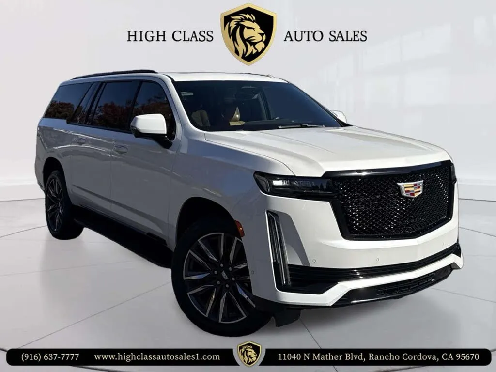 The rear taillights of a 2020 Cadillac Escalade ESV