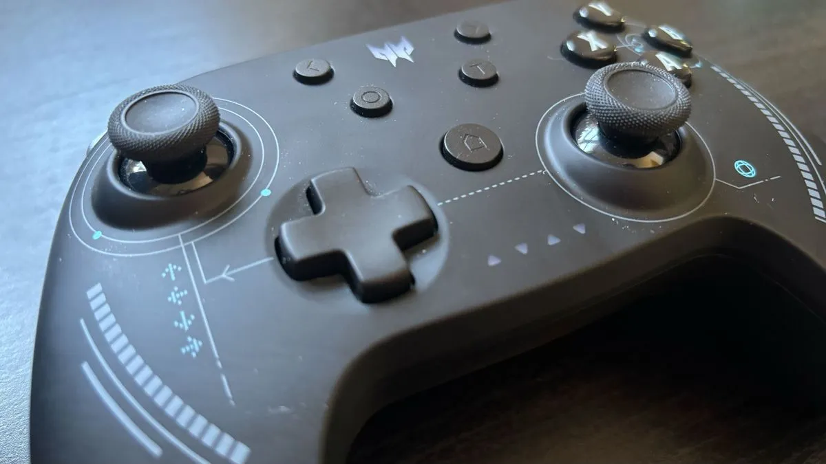 The sleek black Acer Predator controller with glowing blue accents