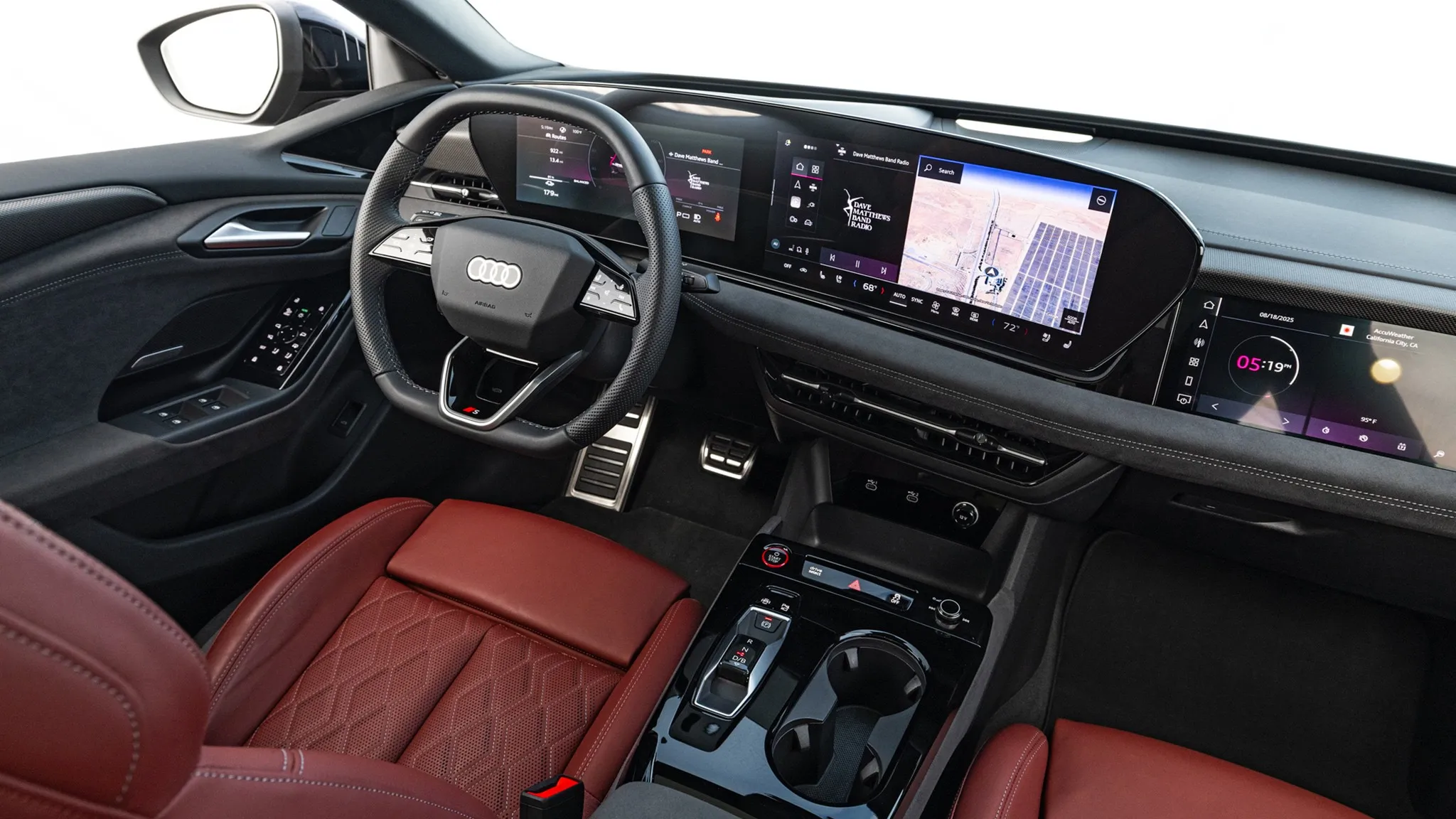 The sleek rear view of the 2026 Audi S6 E-Tron Sportback showcasing its aerodynamic lines and distinctive taillights.