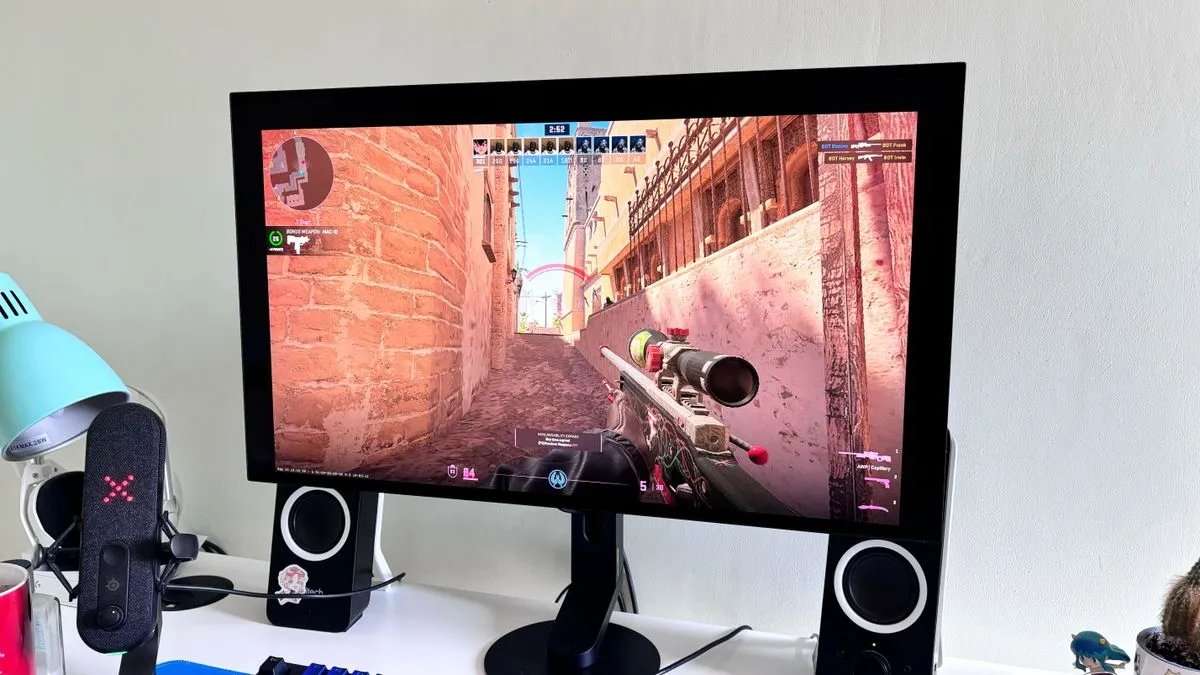 The Sony Inzone M10S monitor displaying a clear image, highlighting its crisp 1440p resolution