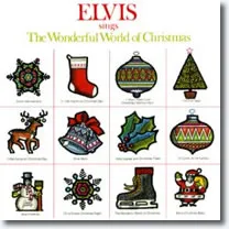 The vibrant album cover for Elvis Sings The Wonderful World of Christmas
