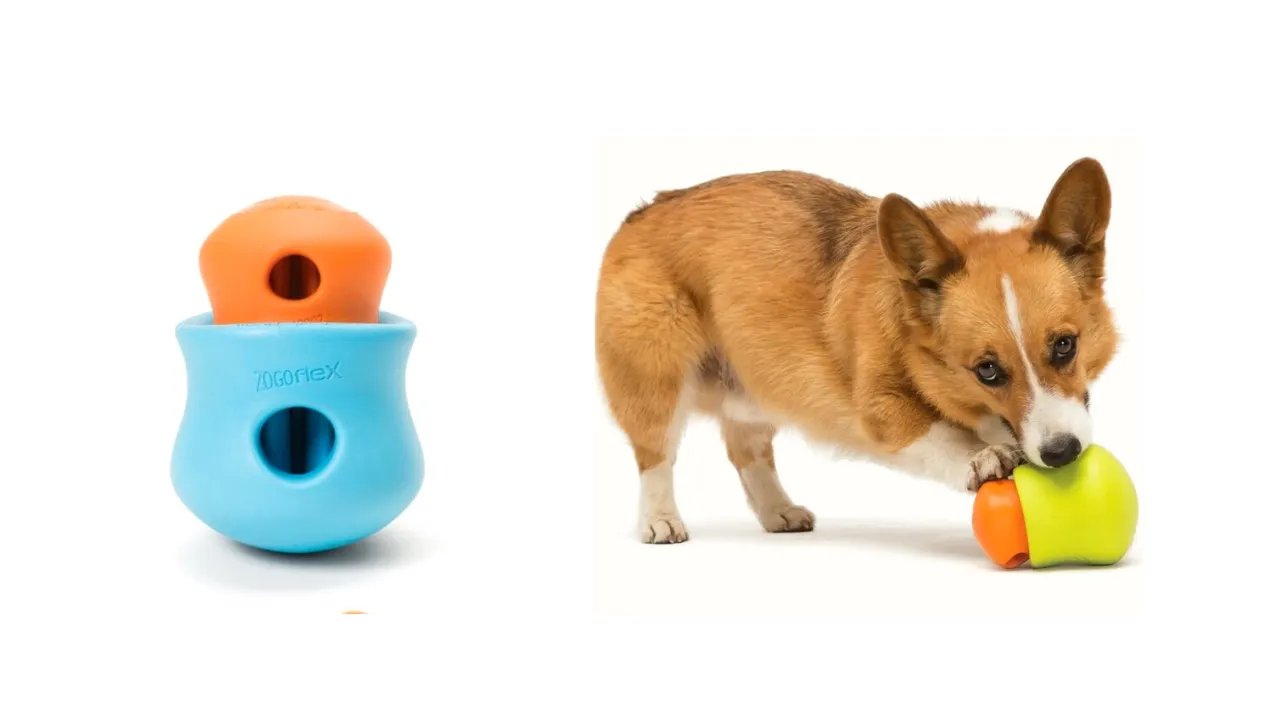 Toppl puzzle toy in action with dog treats
