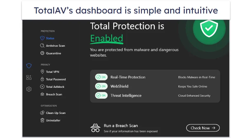 TotalAV dashboard