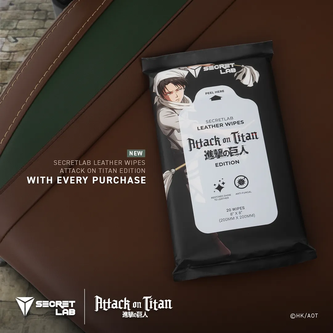Upholstery wipes for Secretlab Attack on Titan pc chair, computer chair, gaming chair, ergonomic chair, pc gaming chair