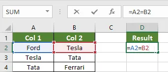 Using the Equals Operator