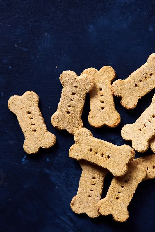 Various shapes and sizes of homemade dog treats