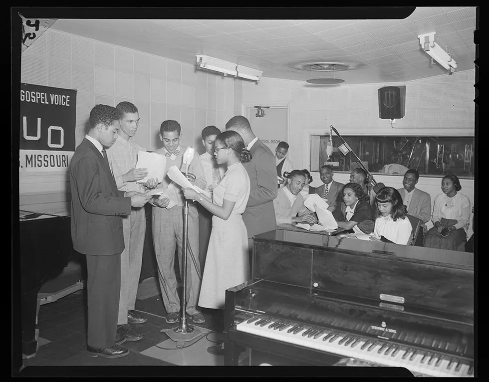Vintage classroom or event at Sumner from Missouri History Museum