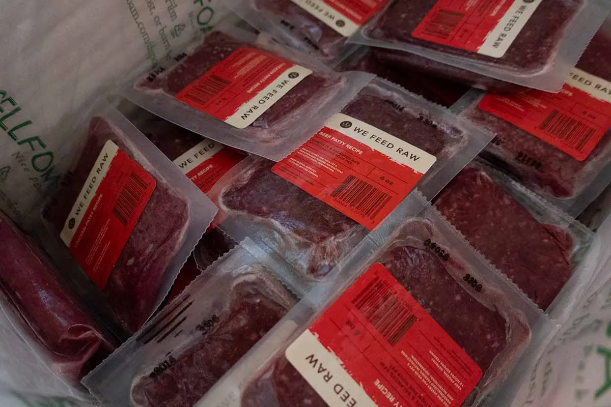 We Feed Raw meals close-up