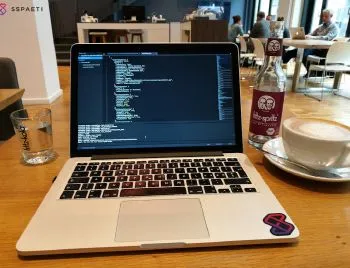 Working in a scenic Swiss town