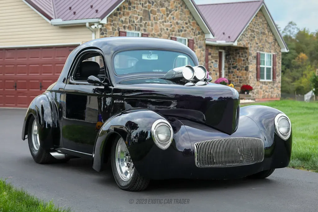 1941 Willys Americar Coupe Pro Street Exterior with Ghostly Purple Flames
