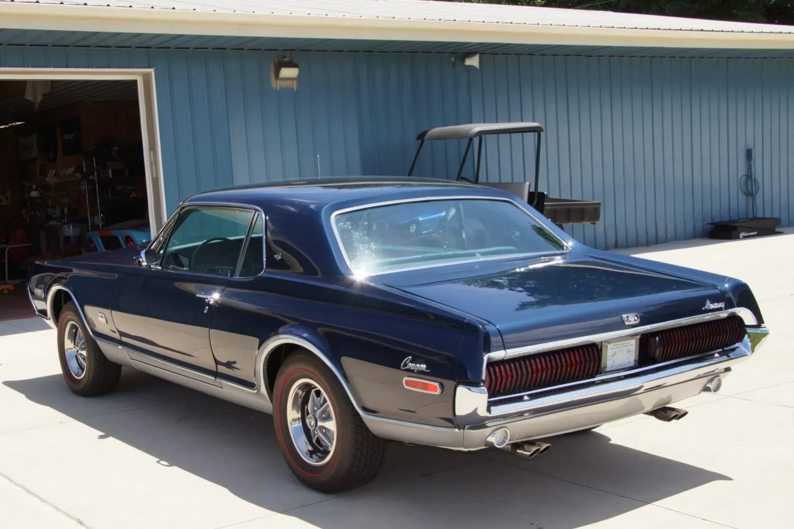 1968 Mercury Cougar XR-7 GT-E exterior in Wellington Blue