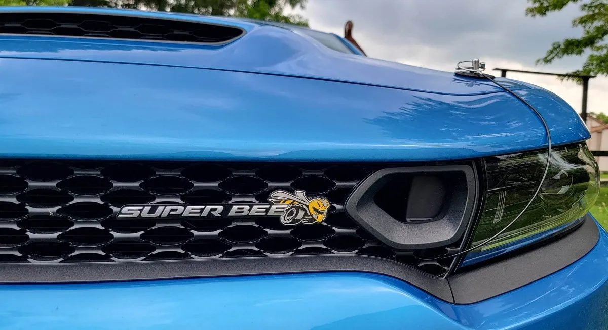 2023 Dodge Charger Super Bee performing a street launch with drag radial tires