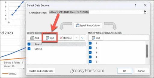 Choose Series to Edit