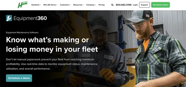 HCSS Equipment360 Interface