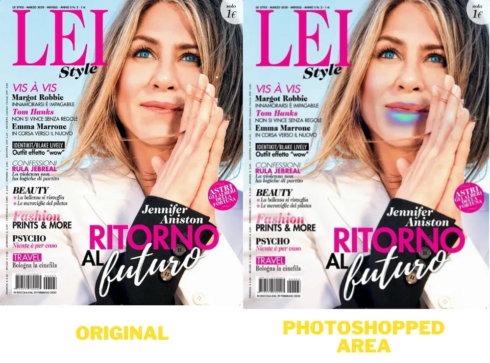 Photoshopped image of Jennifer Aniston