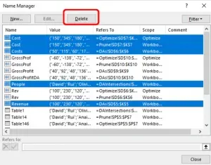 Remove named ranges