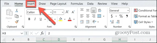Select Insert Option