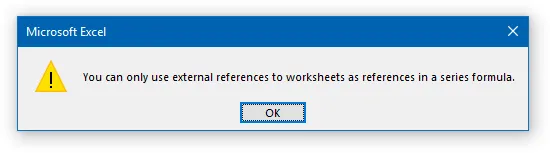 You can only use external references in a series formula