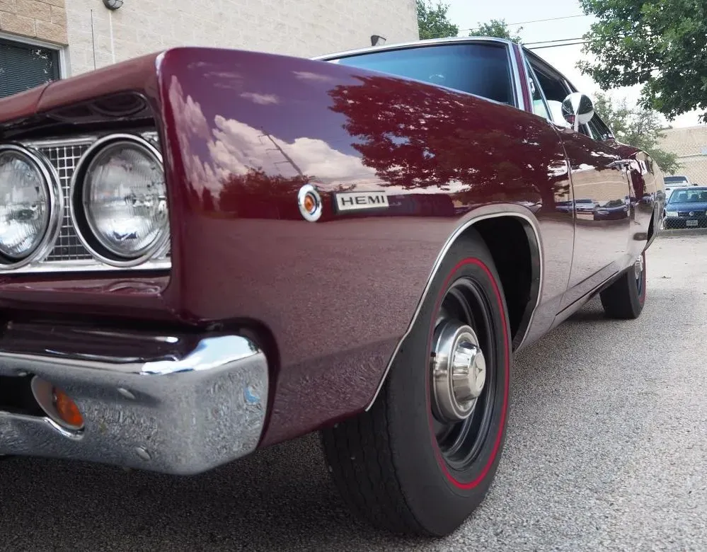 1968 Dodge Super Bee 426 Hemi side profile with redline tires