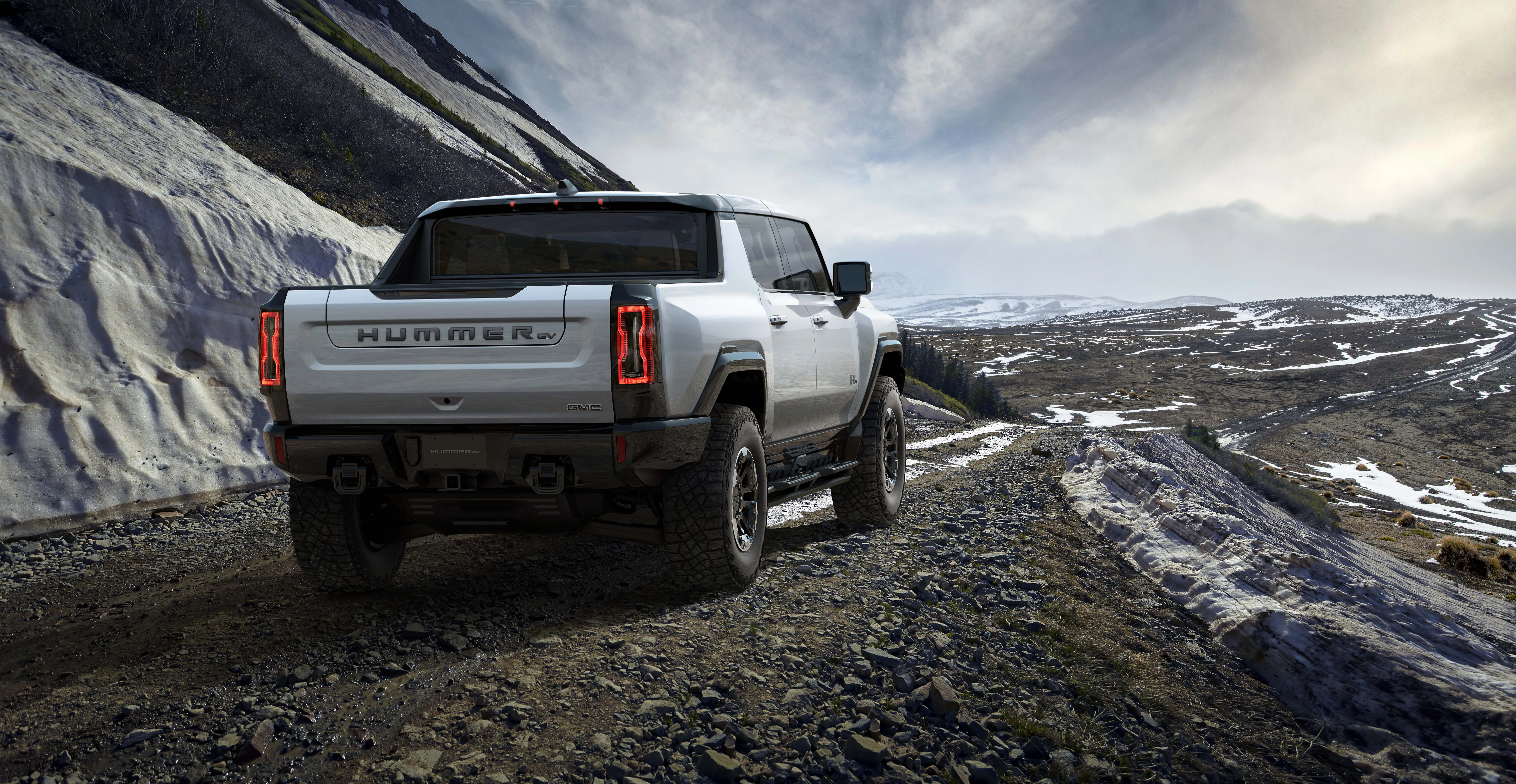 2022 GMC Hummer EV Rear Three-Quarter View