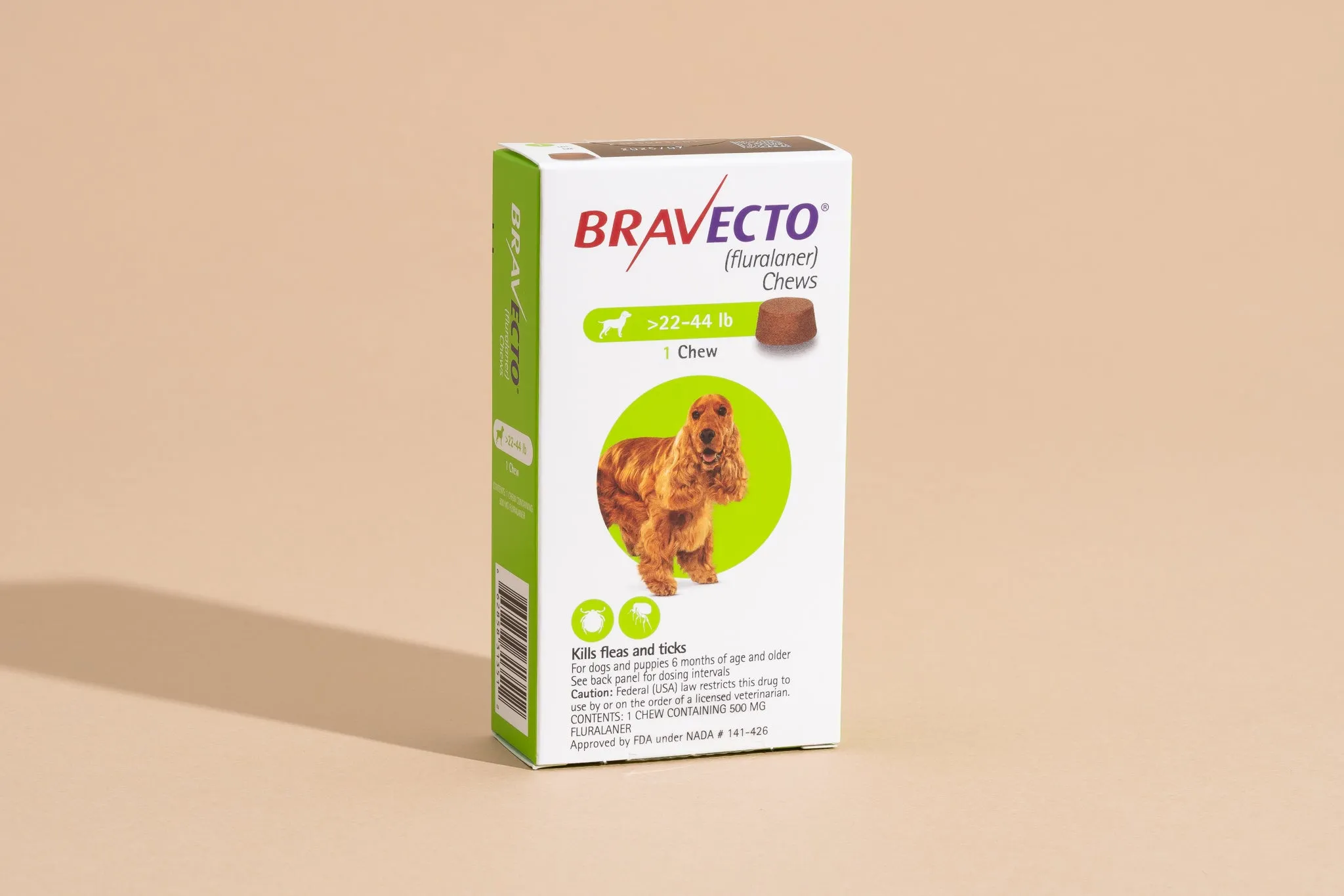 A box of Bravecto Chew for Dogs.