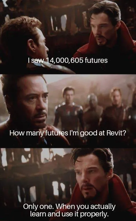 A meme featuring Will.i.am, humorously implying the need for genuine learning to excel in Revit.