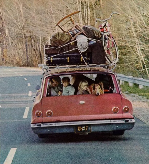 Another image of a vintage station wagon, emphasizing its classic design.