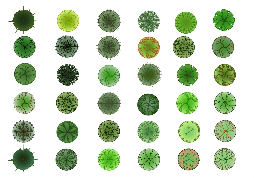 AutoCAD blocks top trees