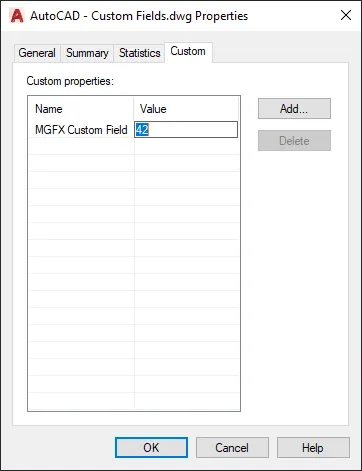 AutoCAD Custom Fields