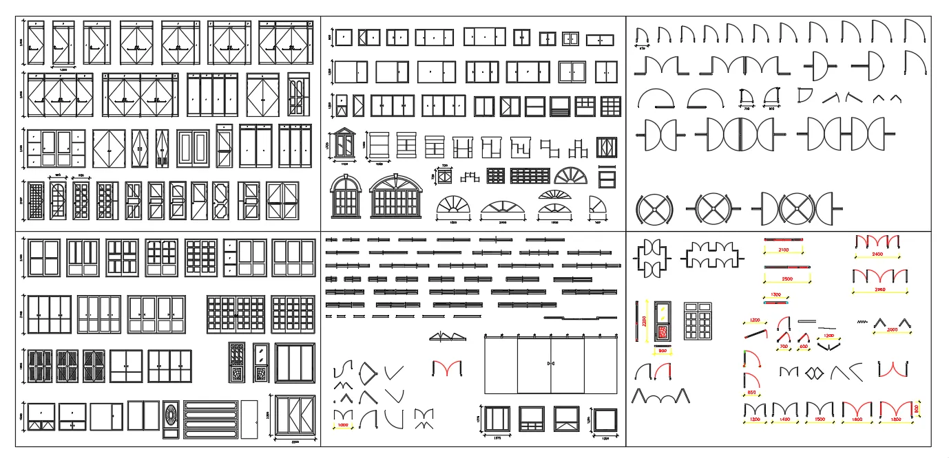 Autocad Doors and windows blocks