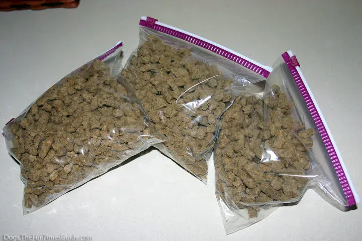 Bags of re-bagged frozen Bil-Jac