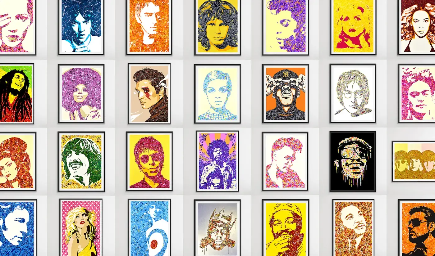 By Kerwin music themed pop art paintings and prints