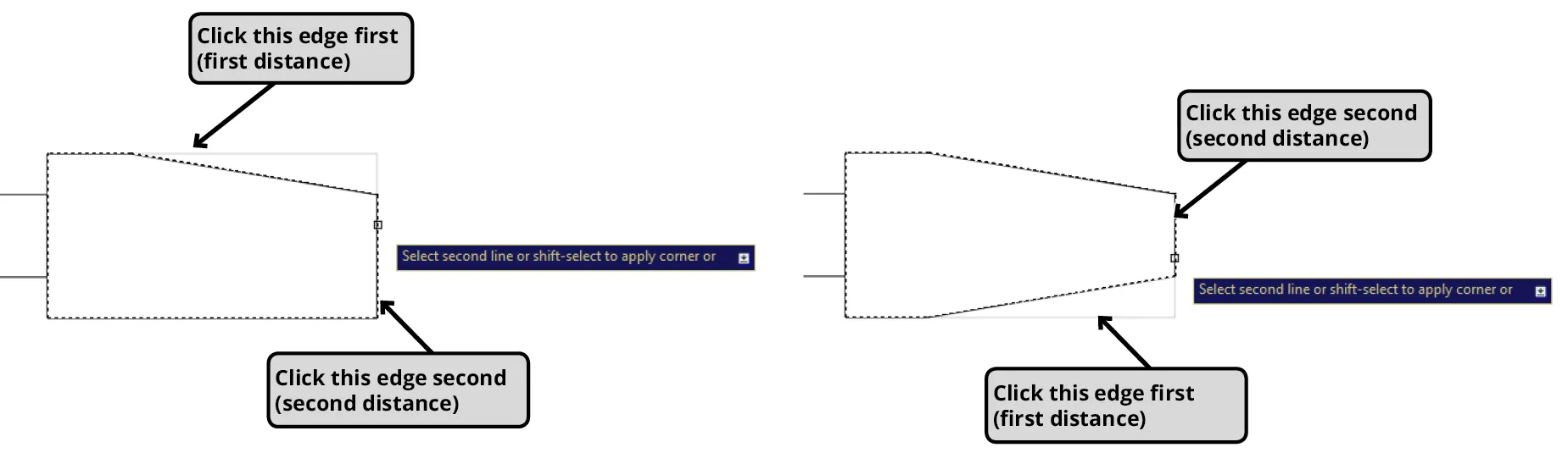 Chamfer clicking edges