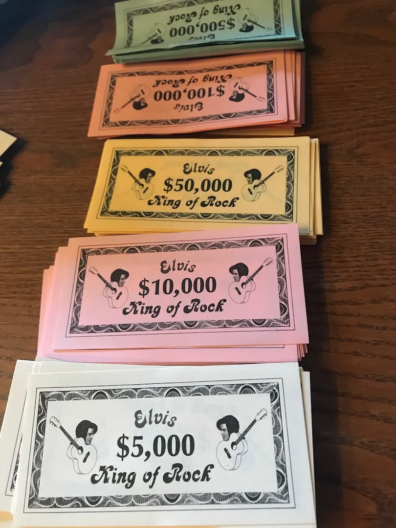 Elvis money including 5k, 10k, 50k, 100k, 500k