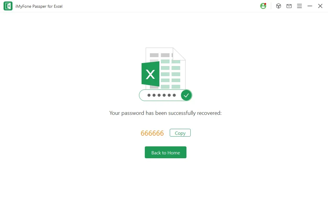 Excel Password Recovered Successfully