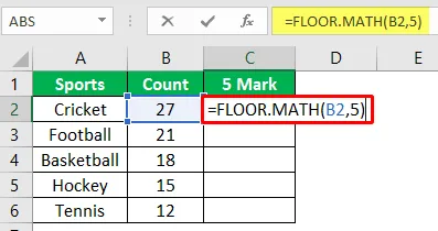 Formula for calculating 5 marks
