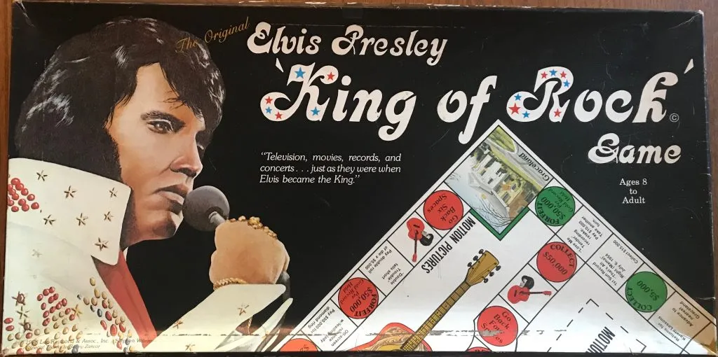Game cover showing drawing of Elvis and part of the board