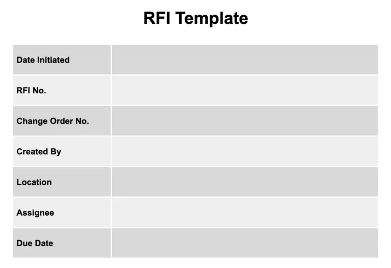 General RFI Template Example