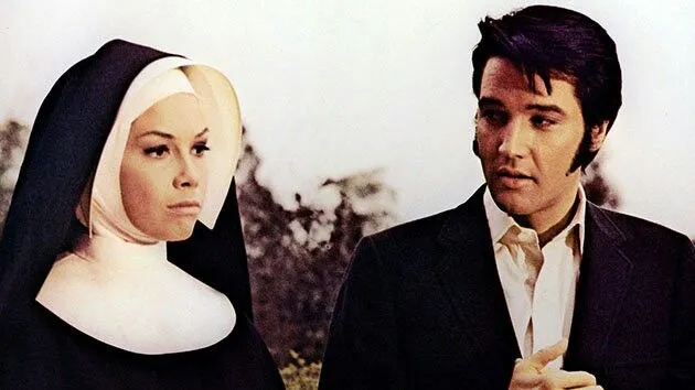 Mary Tyler Moore and Elvis Presley on the set of Change of Habit.